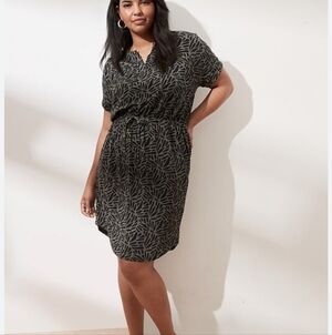 Banana Republic Olive Green Drop Waist Dress Large